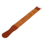 Leather belt for sharpening the barber razor or other products, metal clasp, model I, thickness 2.0 mm